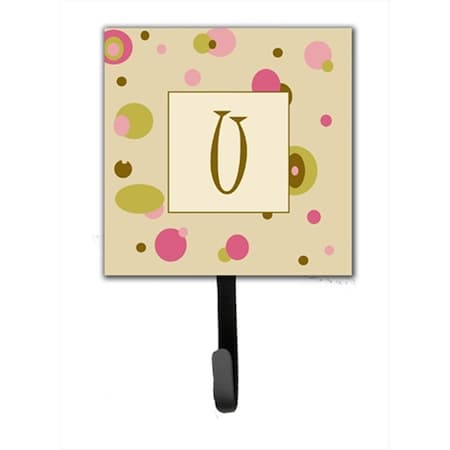 Carolines Treasures Letter U Initial Monogram - Tan Dots Leash Holder Or Key Hook CJ1004-USH4